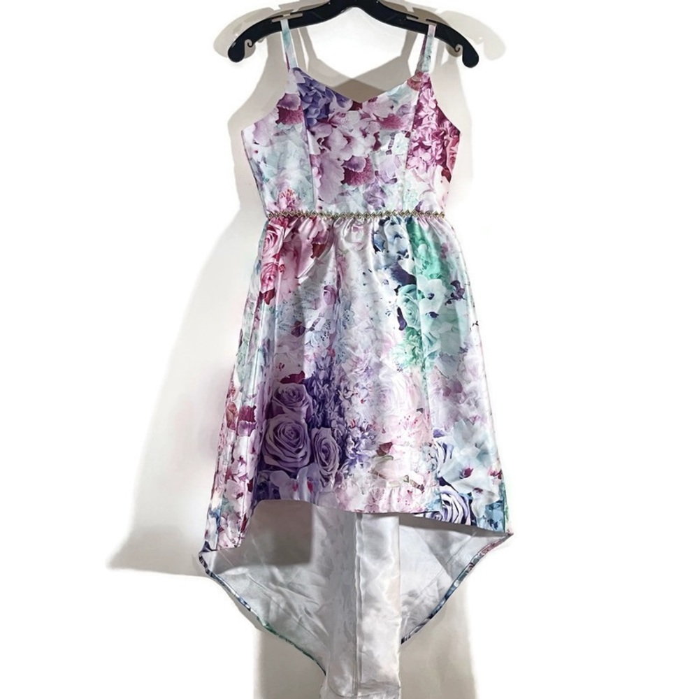 Rare Editions Floral High Low Dress